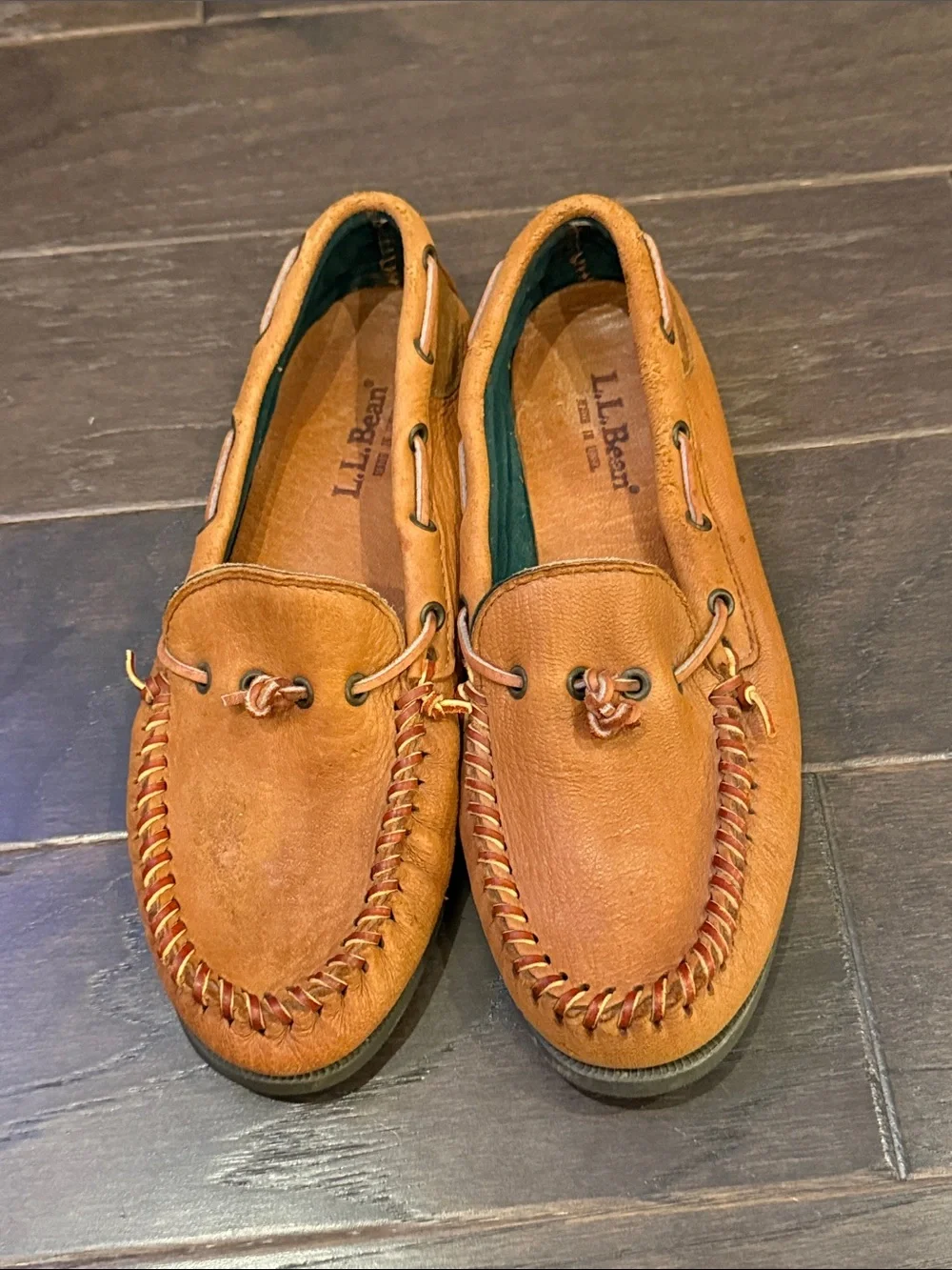 Vintage Hand-sewn L.L. Bean Leather Camp Moccasins Made in USA Men's 10 M